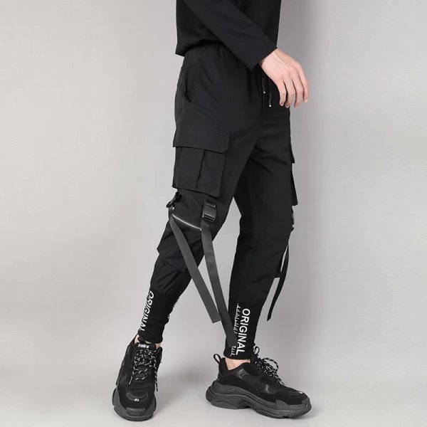 Men'S Three-Dimensional Pocket Self-Cultivation And Foot Embroidery Harem Pants